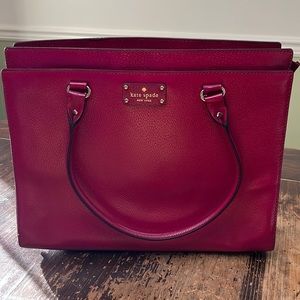 Kate Spade Burgundy Zippered Tote